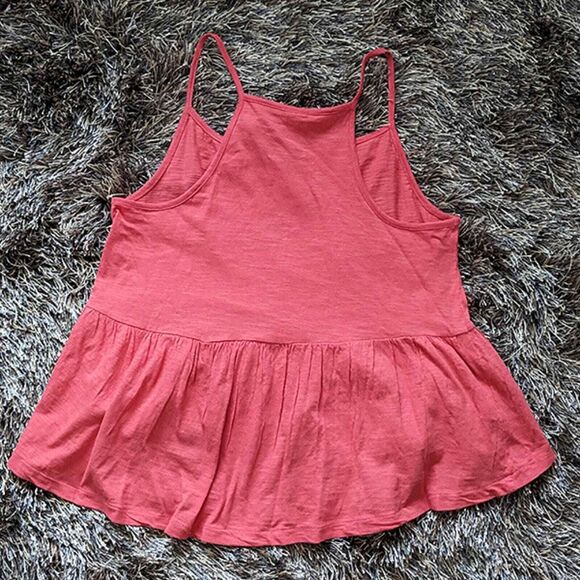 Roxy Havasu Slub Pink Cotton Jersey Peplum Cami Top Size Large - Picture 5 of 5
